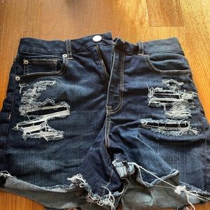 American Eagle,next level stretch,High Rise distressed jean shorts, Like New